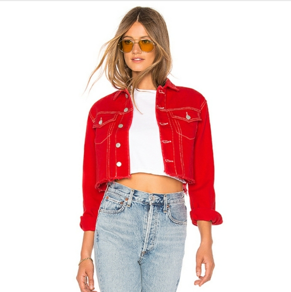 by the way. Jackets & Blazers - NWOT! By the Way Red Ronnie Denim Jacket